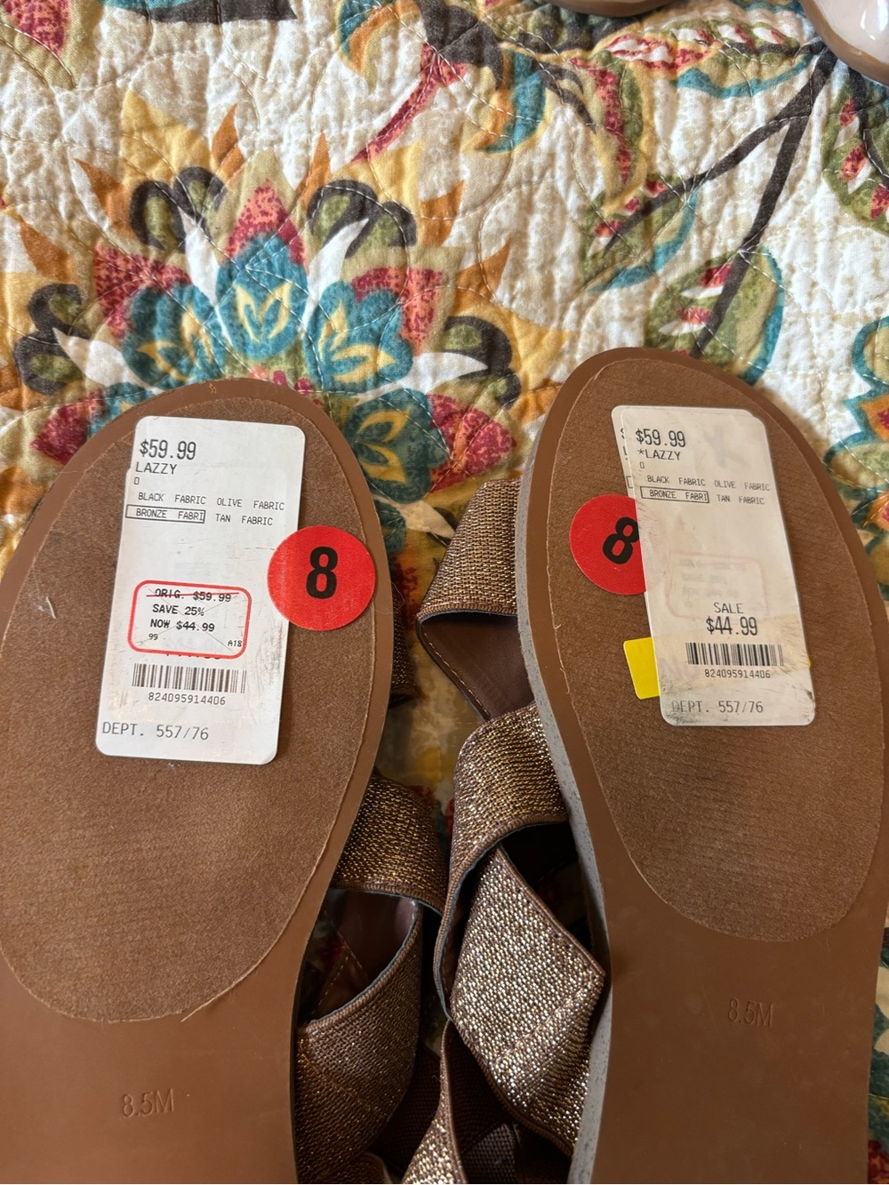 NWt Women’s Metallic Tan Slip-On Sandals